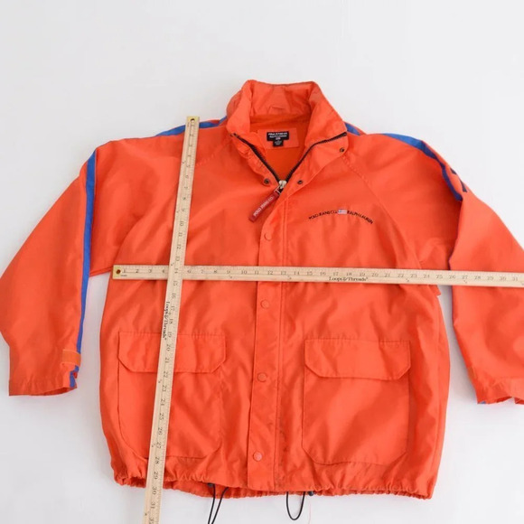 Vintage Polo Jeans Co. Ralph Lauren Orange Zip Up Rain Coat Size Medium - Picture 5 of 14